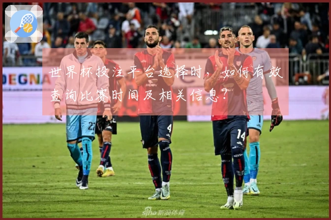 世界杯投注平台选择时，如何有效查询比赛时间及相关信息？